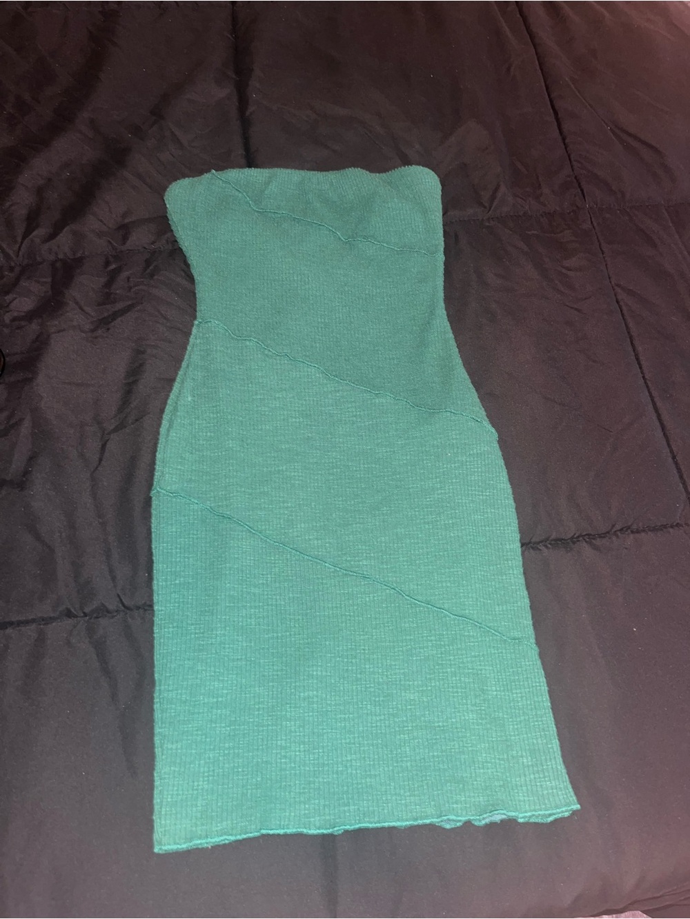 Strapless green dress